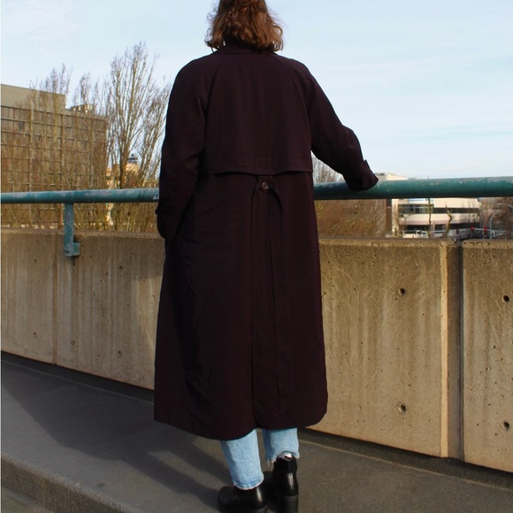 Deep Plum Trench Coat - Picture 2 of 7